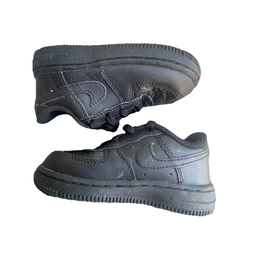 Nike Air Force 1 LE TD Triple Black Toddler Shoes Size 7C DH2926-001 EUC